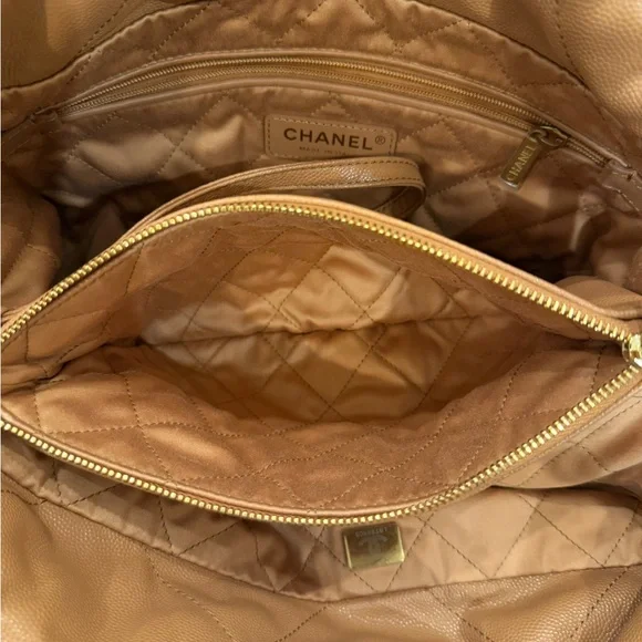 Chanel Soft Quilted Leather Tote – Camel with Gold Hardware - Picture 11 of 13